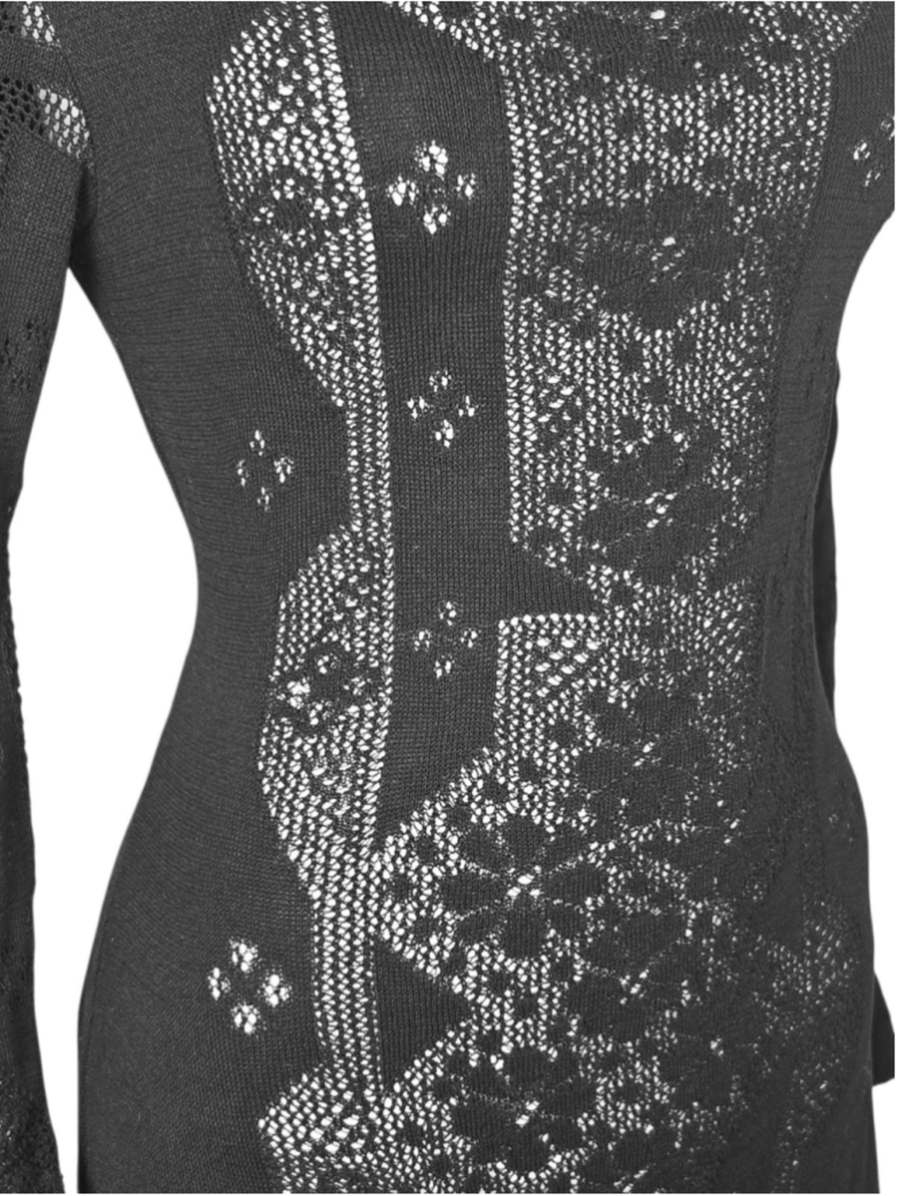 NWT $1250 ALBERTA FERRETTI Long Sleeve Jumpsuit Black IT 40 US 4 see description - Picture 6 of 8